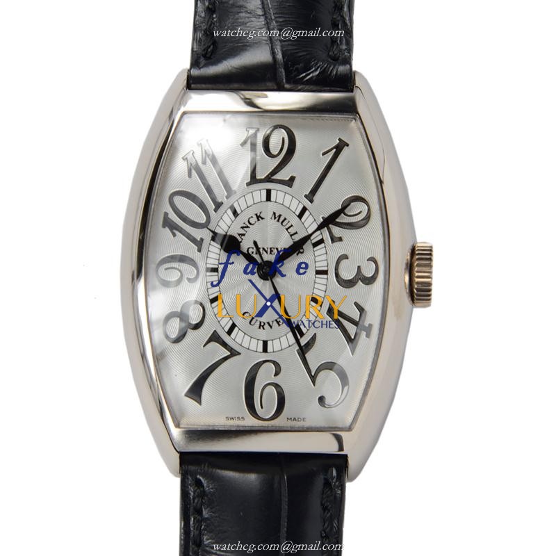 Franck Muller 5850 SC REL OG Replica Watch, Silver Dial, 18kt White Gold Case, Quartz Movement