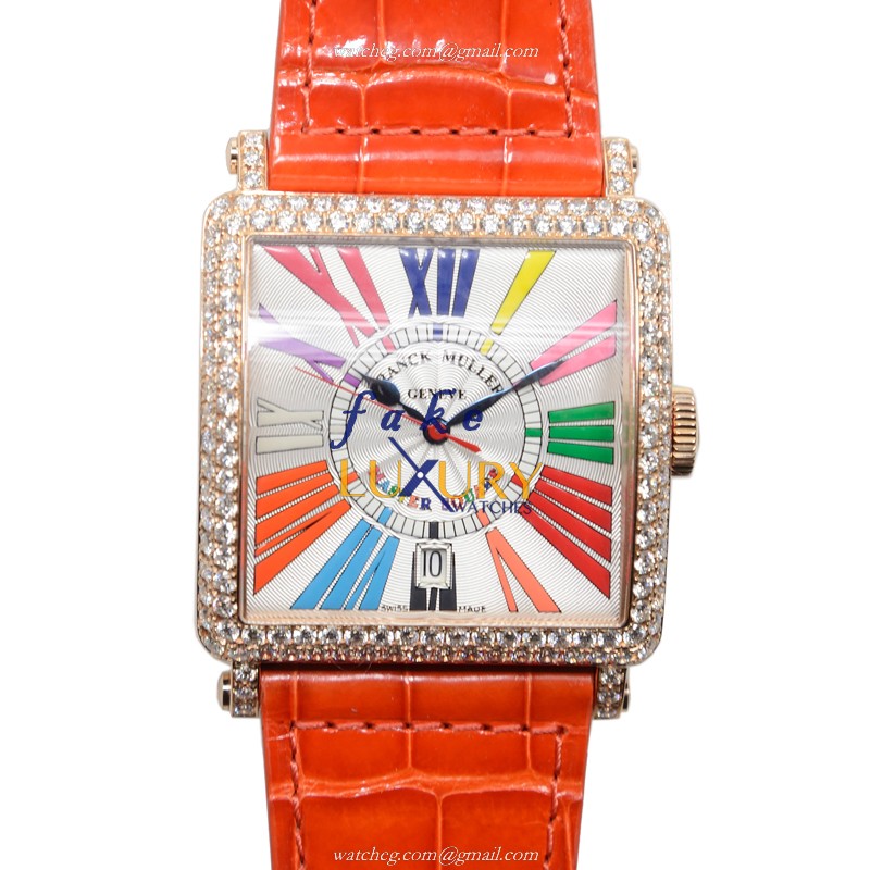 Franck Muller 6000 H SC DT COL DRM R D 5N Replica Watch Automatic Rose Gold Diamond Case