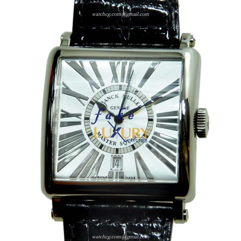 Franck Muller 6000 H SC DT OG Master Square Automatic Silver Dial 18kt White Gold Replica Watch - Luxury Replica Watch