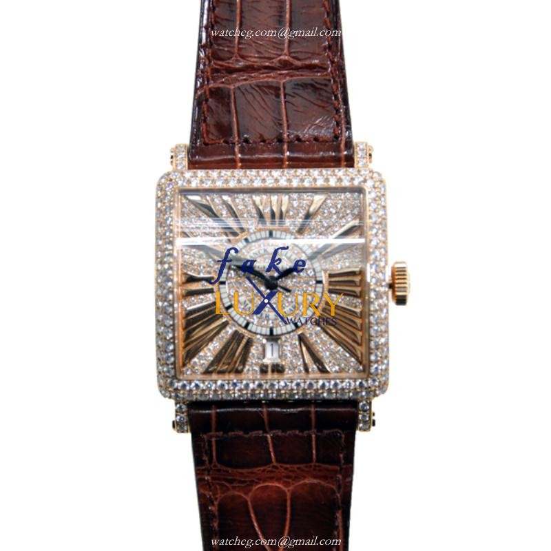 Franck Muller 6000 H SC DT R D CD 5N Master Square Automatic 18kt Rose Gold Light Brown Dial