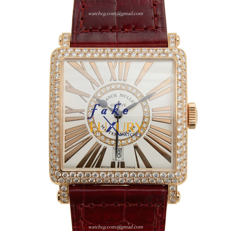Franck Muller 6000 H SC DT REL R D CD 1R 5N Replica Master Square Automatic Silver Dial Rose Gold - Luxury Replica Watch