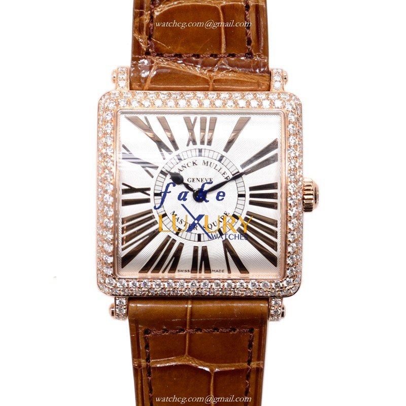 Franck Muller 6002 L QZ REL R D 5N Master Square Quartz 18kt Rose Gold Diamonds Replica Watch