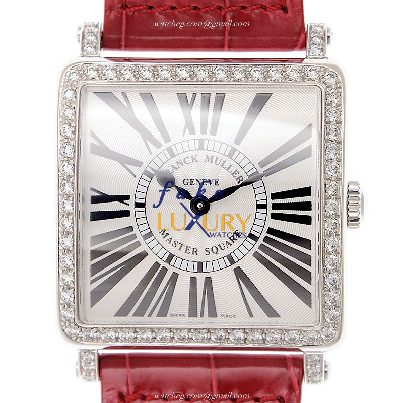 Franck Muller 6002 M B QZ R D 1R OG Master Square Quartz White Gold Diamond Replica Watch - Luxury Replica Watch