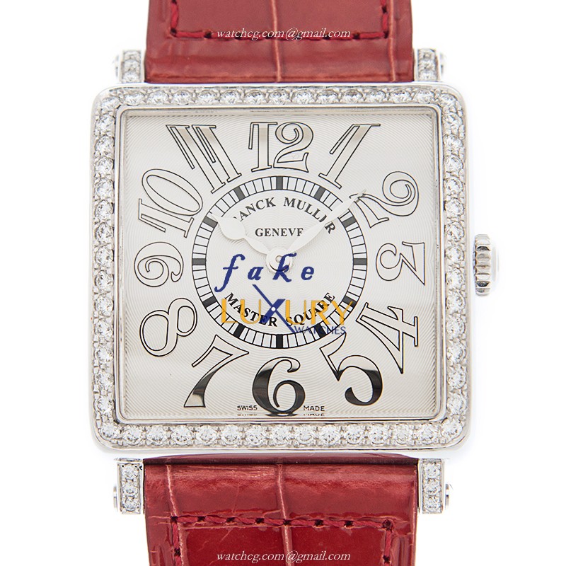 Franck Muller 6002 M B QZ REL V D 1R AC Quartz Stainless Steel Replica Watch, White Dial, Red - Luxury Replica Watch