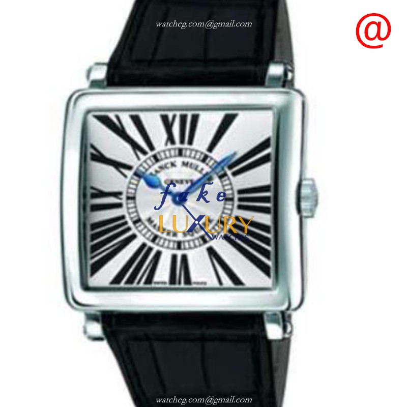 -6002M-QZ-BL-RAC - Franck Muller Master Square Quartz Stainless Steel Replica Watch - Silver Dial - Luxury Replica Watch