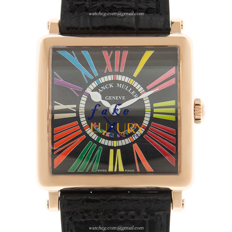 6002 M QZ COL DRM R 5N-BK - Franck Muller Master Square Replica Watch - Quartz - Rose Gold - Luxury Replica Watch