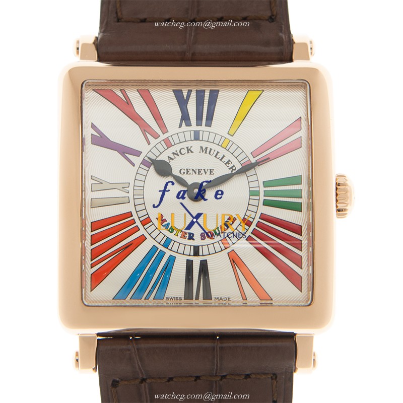 Franck Muller 6002 M QZ COL DRM R 5N - Replica Watch - Quartz - 18kt Rose Gold & Diamonds - 32mm - Luxury Replica Watch