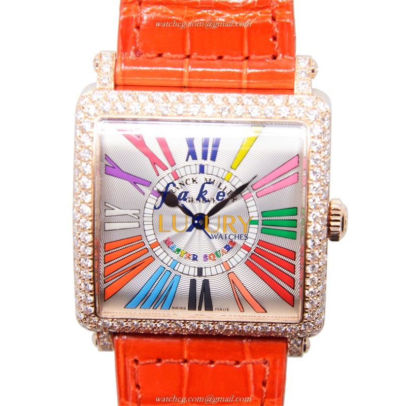 Franck Muller 6002 M QZ COL DRM R D 5N Master Square Quartz Silver Dial Replica Watch