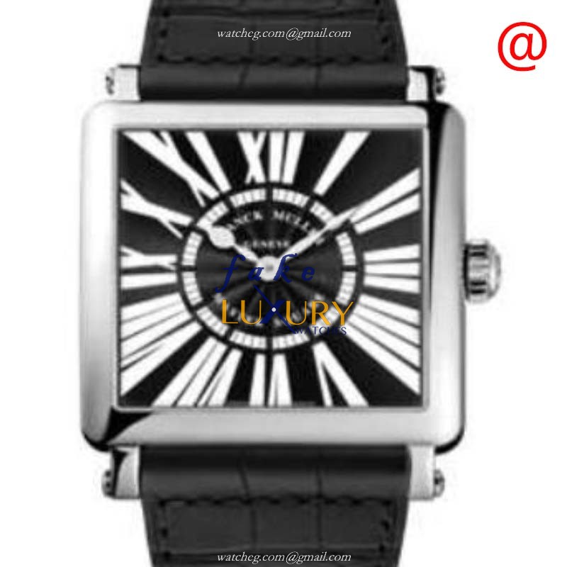 Franck Muller 6002 M QZ NR REL PLYAC Master Square Replica Watch, Quartz Movement, Black & White - Luxury Replica Watch