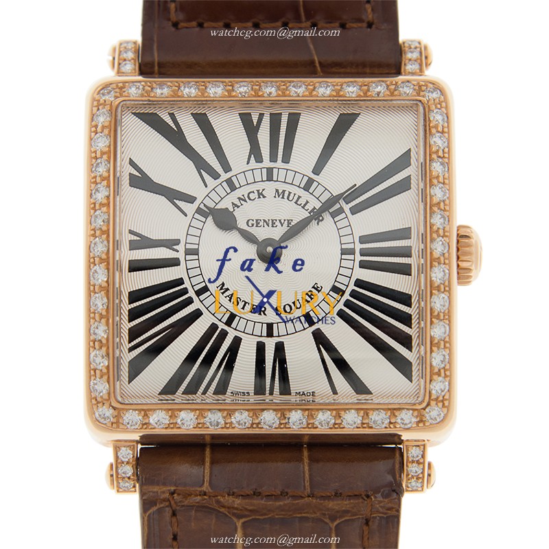 Franck Muller 6002 M QZ R D 1R 5N Replica Watch, Silver Dial, Quartz, 33mm Rose Gold Case - Luxury Replica Watch