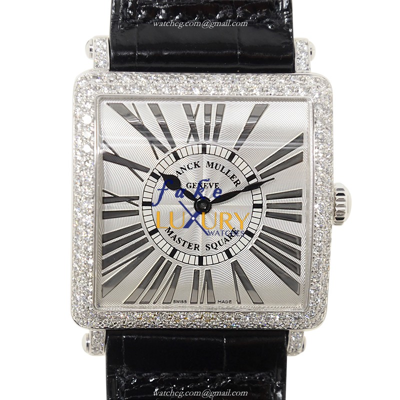 Franck Muller 6002 M QZ REL D OG Master Square Quartz 18kt White Gold Diamond Replica Watch - Luxury Replica Watch