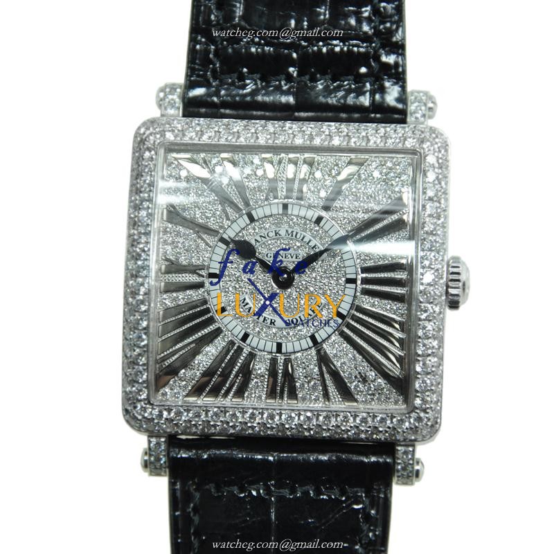 Franck Muller 6002 M QZ REL R D CD OG Replica Watch, Quartz Movement, Silver Dial, 18kt White Gold