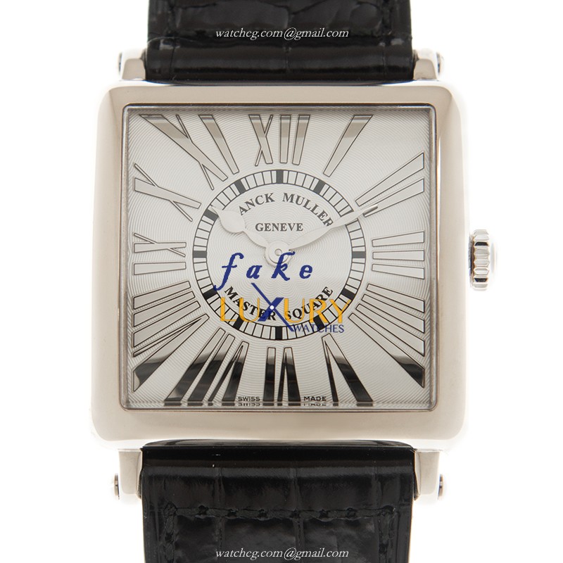 Franck Muller 6002 M QZ REL R OG Master Square Replica Watch, Quartz, Silver Dial, 18kt White Gold - Luxury Replica Watch