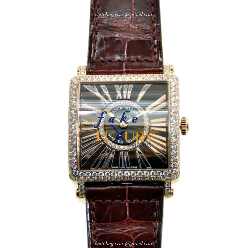 6002MQZRDCD1RREL5N - Franck Muller Master Square Replica Watch - Quartz - 18kt Rose Gold & Diamonds - Luxury Replica Watch