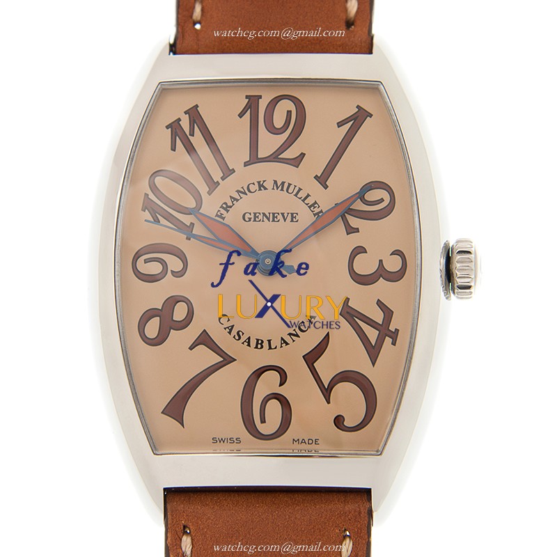Franck Muller 6850 B C SAHARAAC Cintree Curvex Replica Watch, Automatic, Brown Dial, Steel Case - Luxury Replica Watch