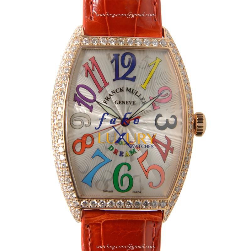 Franck Muller 6850SCCOLDRMD5NCINTREECURVEXAutomatic18ktRoseGoldDiamondsReplicaWatch - Luxury Replica Watch