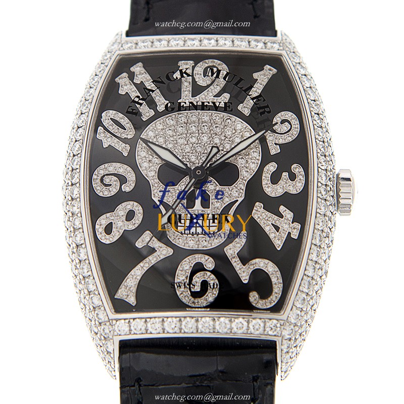 Franck Muller 6850 SC GOTH NBR D CD OG Replica Watch, Automatic Movement, 18kt White Gold & Diamond