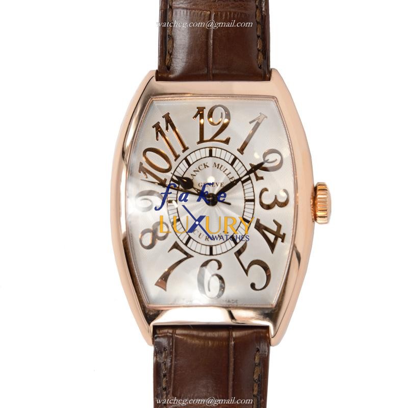 Franck Muller 6850 SC REL 5N Cintree Curvex Automatic 18kt Rose Gold Silver Dial Replica Watch - Luxury Replica Watch