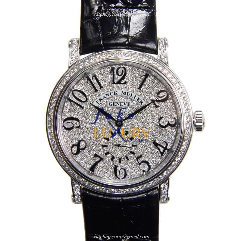 Franck Muller 7421 B S6 D CD OG Replica Watch, Silver Dial, 18kt White Gold & Diamond Case - Luxury Replica Watch
