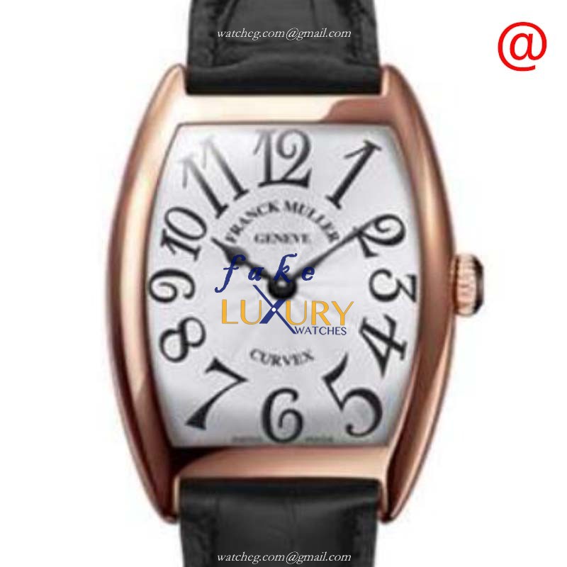 Franck Muller 7500 SC AT FO BL5N Cintree Curvex Replica Watch, Automatic, 18kt Rose Gold Case