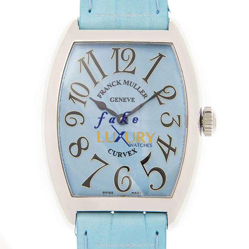 Franck Muller 7502 QZ AC BLUE Cintree Curvex Quartz Stainless Steel Diamonds Replica Watch