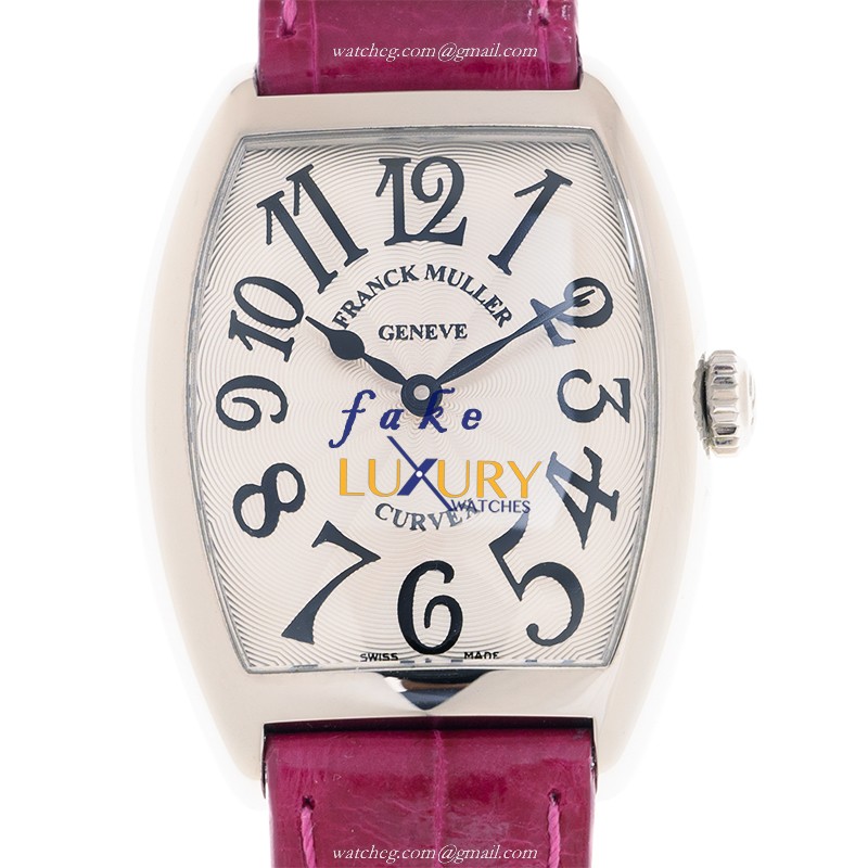 Franck Muller 7502 QZ AC -RAS STRAP CINTREE CURVEX Quartz Steel Replica Watch - Silver Dial, Purple - Luxury Replica Watch