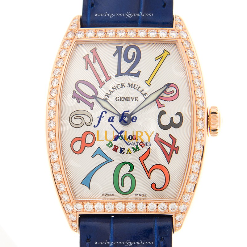 -7502QZCOLDRMD1R5N-ReplicaFranckMullerWatch-Quartz18ktRoseGold&Diamonds-SilverDial - Luxury Replica Watch