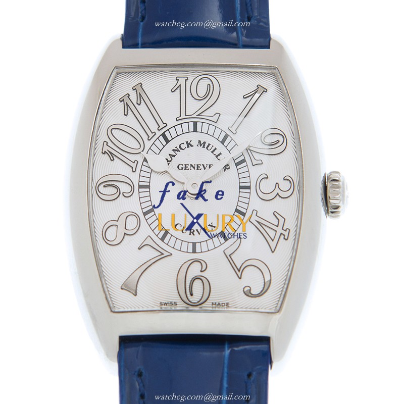 Franck Muller Cintree Curvex 7502 QZ RELAC Blue Strap Quartz Stainless Steel Replica Watch - Luxury Replica Watch