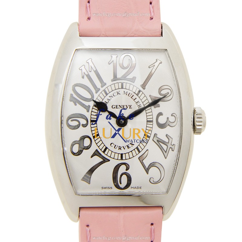 Franck Muller 7502 QZ REL AC Cintree Curvex Quartz Stainless Steel Pink Alligator Replica Watch - Luxury Replica Watch