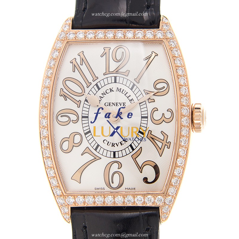 Franck Muller 7502 QZ REL D 1R 5N CINTREE CURVEX Quartz 18kt Rose Gold & Diamond Replica Watch - Luxury Replica Watch