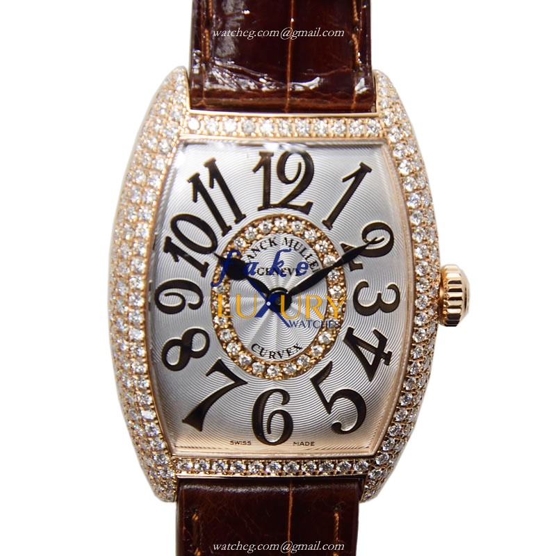 Franck Muller 7502 QZ REL D CD 1R 5N - Replica Watch - Quartz - 18kt Rose Gold & Diamonds - Model - Luxury Replica Watch