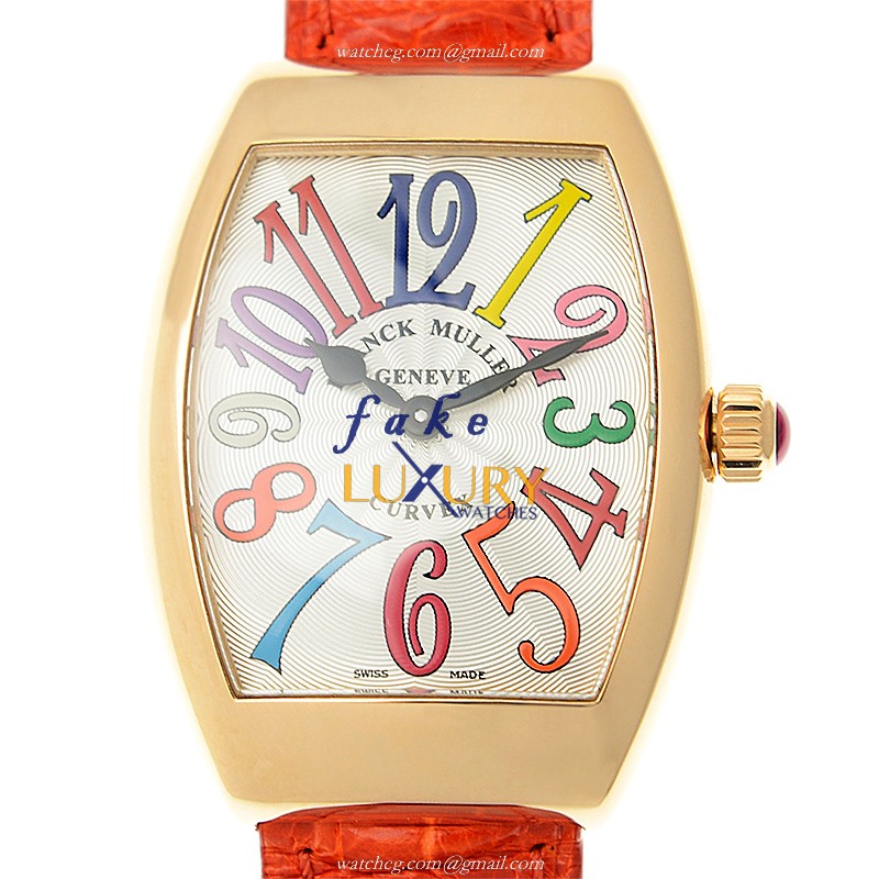 Franck Muller 7562 QZ COL DRM 5N - Replica Watch - Quartz - 18kt Rose Gold - White Dial - Orange