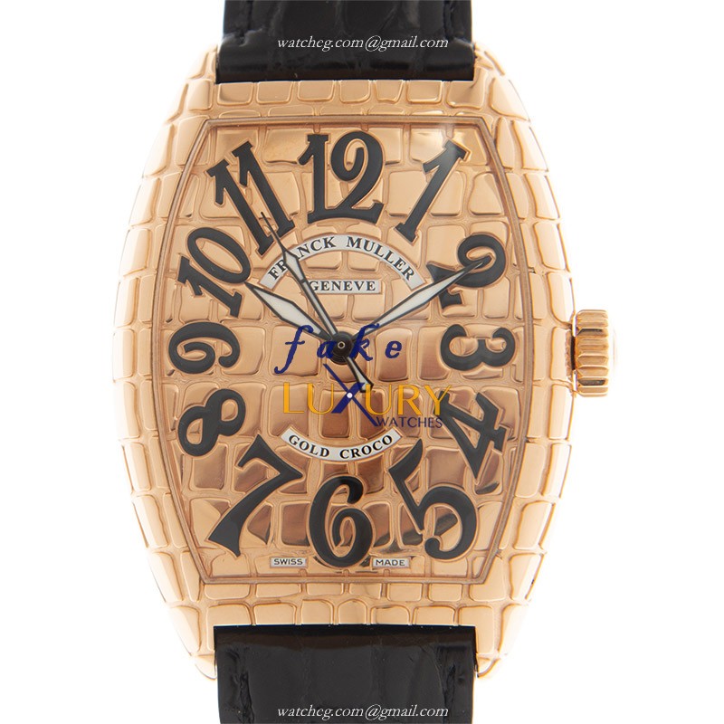 Franck Muller 7880 B SC GOLD CRO 5N Cintree Curvex Replica Watch, Automatic, 18kt Rose Gold Case