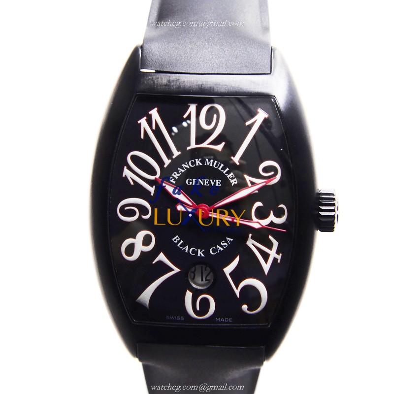 Franck Muller 7880C DT NR RED CASA CINTREE CURVEX Auto Titanium Replica Watch - Black Dial, Rubber - Luxury Replica Watch