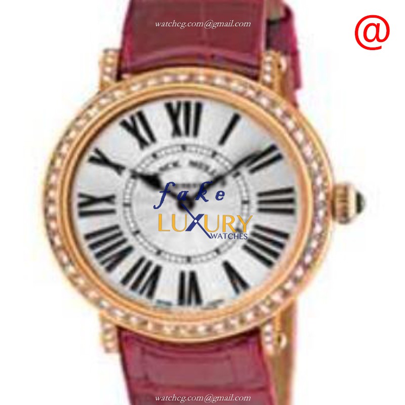 Franck Muller 8035 QZ D 1R BL R5N Quartz 18kt Rose Gold & Diamonds Replica Watch, Auto, Silver - Luxury Replica Watch
