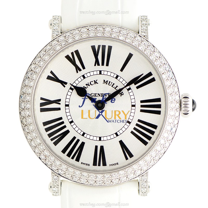 Franck Muller 8035 QZ R D AC Salsa Mattblau Replica Watch Quartz Stainless Steel Diamonds White Dial - Luxury Replica Watch