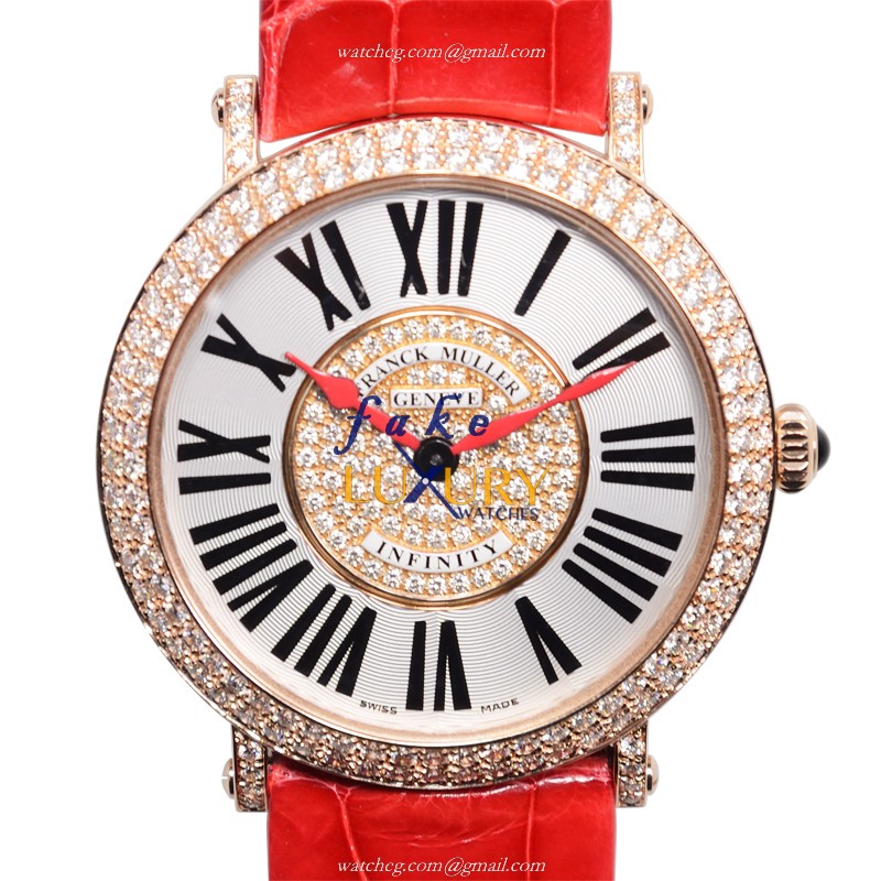Franck Muller 8041 QZ R D CD 1P 5N INFINITY Quartz 18kt Rose Gold & Diamonds - Replica Watch - 41mm - Luxury Replica Watch