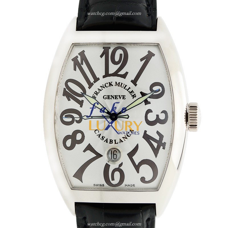 Franck Muller 8880 B C DT OG Casablanca Automatic 18kt White Gold Silver Dial Replica Watch - Luxury Replica Watch