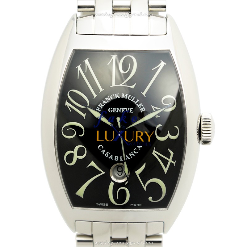 Franck Muller 8880 C DT AC Replica Watch, Black Dial, Silver Stainless Steel Bracelet, Automatic - Luxury Replica Watch