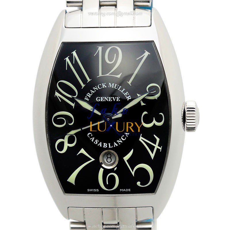 Franck Muller 8880C DT O AC CINTREE CURVEX Automatic Steel Black Dial Silver Strap Replica Watch - Luxury Replica Watch