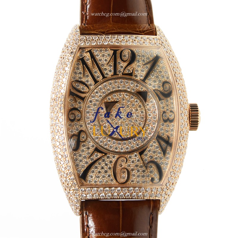 Franck Muller 8880 DM D CD 5N Automatic 18kt Rose Gold & Diamond Replica Watch - Luxury Replica Watch