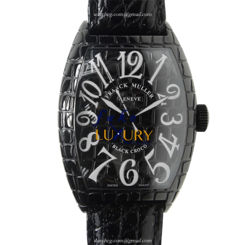 Franck Muller 8880 SC BLK CRO AC Automatic Black Dial Stainless Steel Leather Replica Watch - Luxury Replica Watch