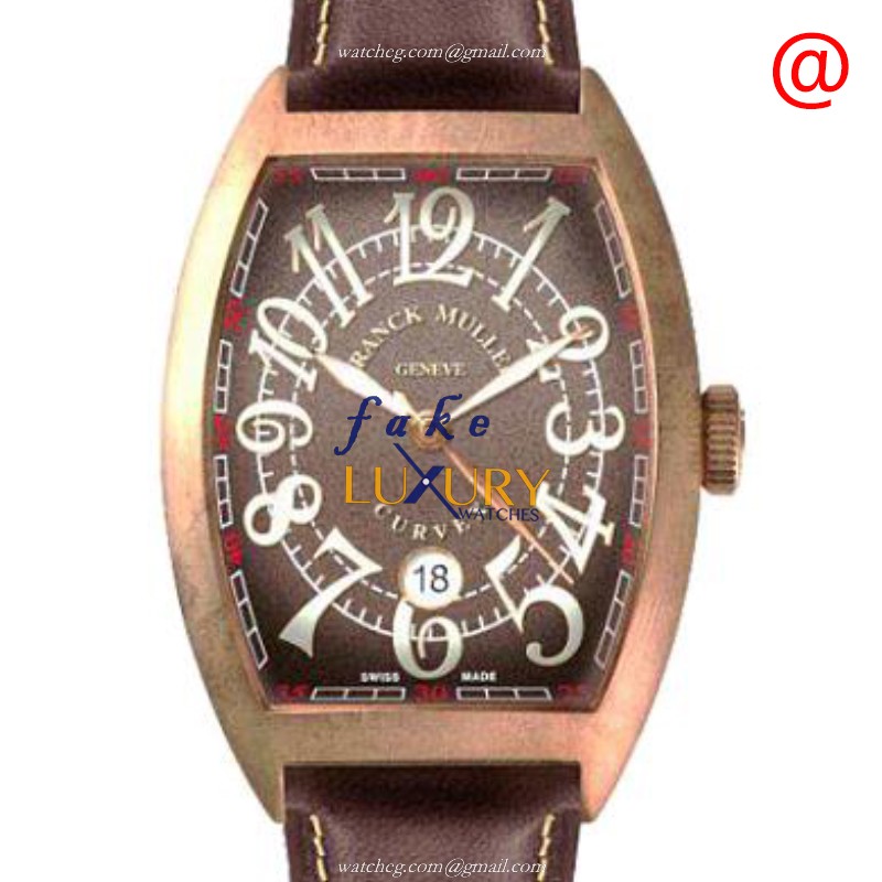 Franck Muller 8880 SC DT BZ BR Cintree Curvex Automatic Bronze Brown Dial Leather Strap Replica