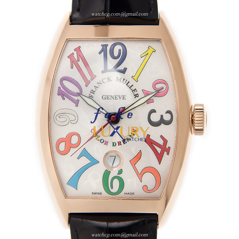 Franck Muller 8880 SC DT COL DRM 5N Cintree Curvex Replica Watch, Automatic, Rose Gold Case, White - Luxury Replica Watch