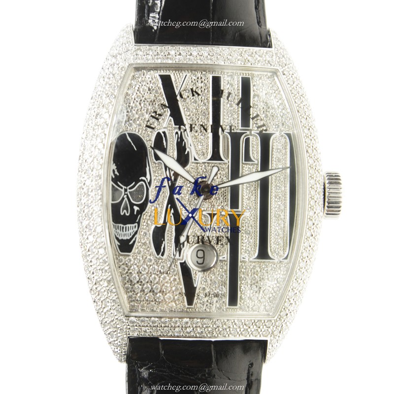 Franck Muller 8880 SC DT GOTH D CD OG Luxury Swiss Automatic 18kt White Gold Diamond Replica Watch - Luxury Replica Watch