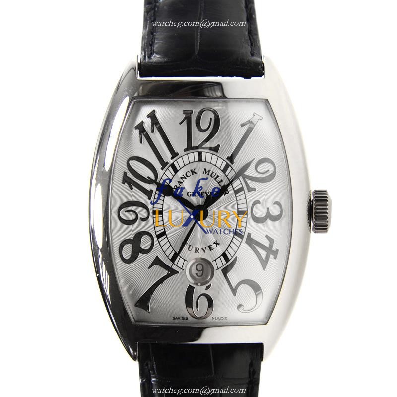 Franck Muller 8880 SC DT REL OG Replica Watch, Silver Dial, 18kt White Gold Case, Automatic