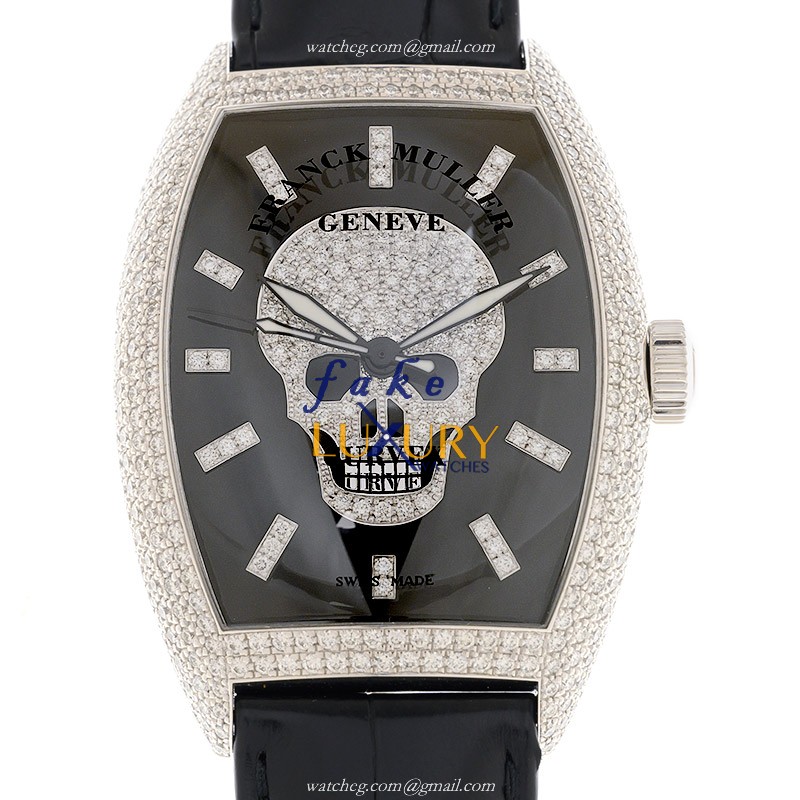 Franck Muller 8880 SC GOTH IND D CD OG-BK Gothique Automatic White Gold Diamond Black Dial Replica