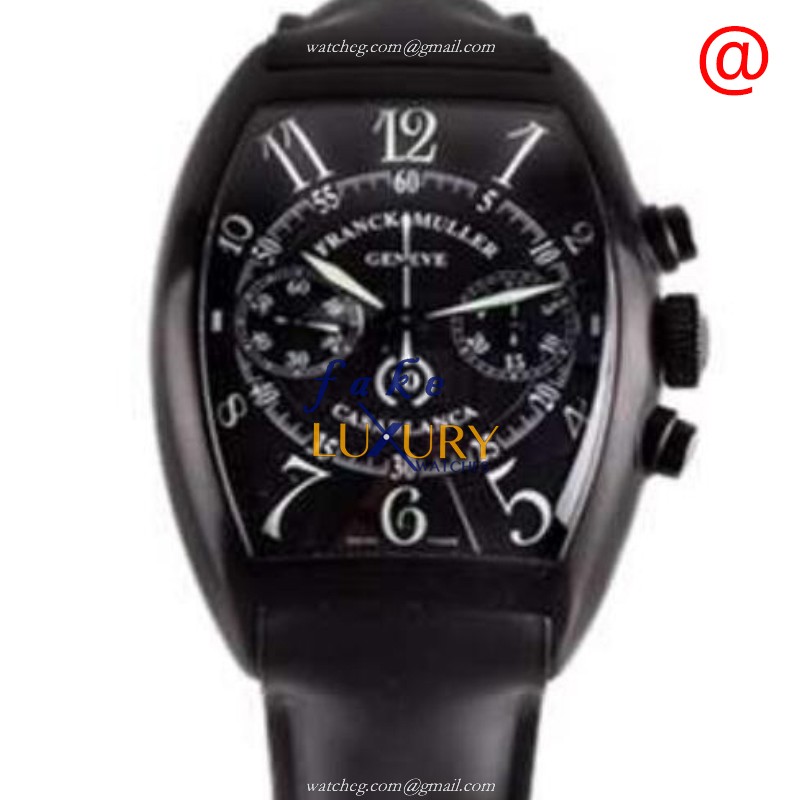 Franck Muller 8885 C CC DT NR TRACNR Automatic Titanium Replica Watch, Black Dial, Rubber Strap - Luxury Replica Watch