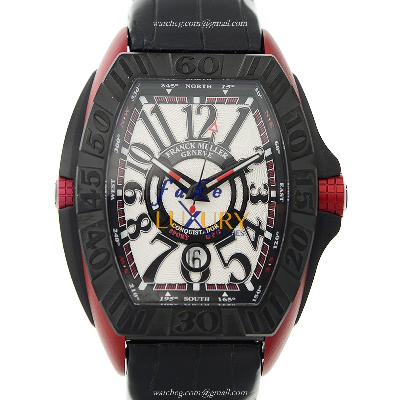 Franck Muller 8900SCDT TT.NR.ERG CONQUISTADOR GPG Titanium Auto Watch, White Dial, Black Alligator - Luxury Replica Watch