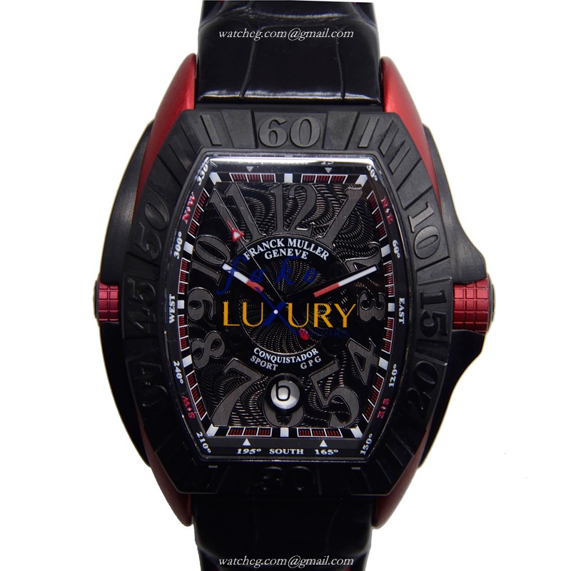 Franck Muller 8900 SC GP NR ERG Conquistador GPG Replica Watch, Black Dial, Titanium Case, Automatic